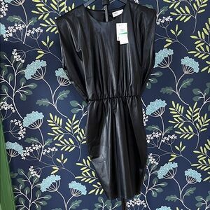 Tinsel Black Faux Leather Dress Size L